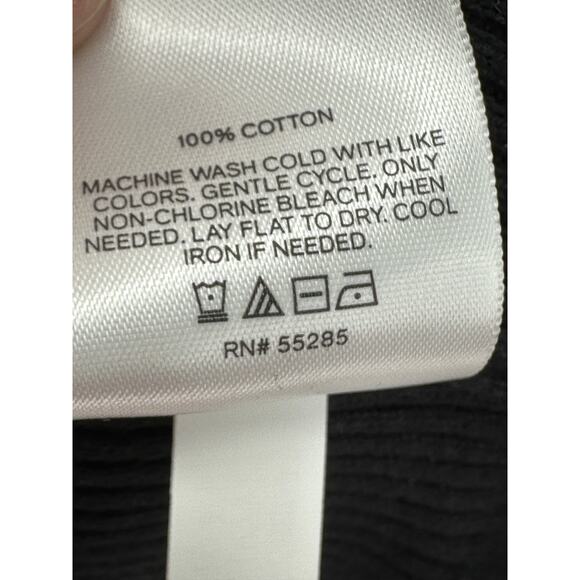 Express Factory Black Ribbed Sweater Tank Ruffle Hem Tie Shoulder Womens Size XL - Picture 6 of 7